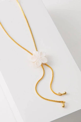 Noonday Plumeria Lariat Necklace - The South Apparel