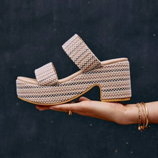 Ocean Ave Platform Sandal in Ivory Mosaic - The South Apparel