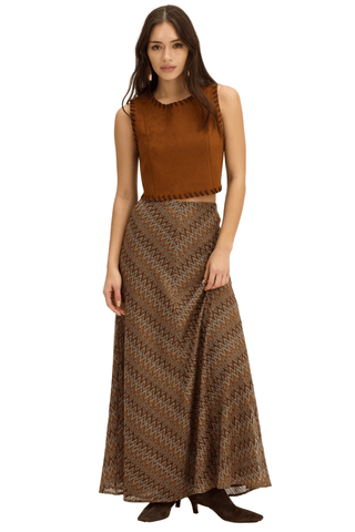 Olive Skirt in Chestnut Multi - The South Apparel