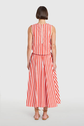 Pavilion Skirt in Red Stripes - The South Apparel