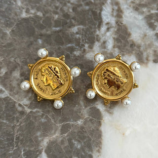 Pearl Coin Earrings - The South Apparel