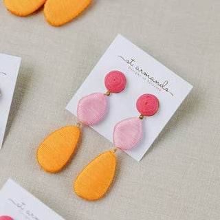 Pink Ombre Lido Statement Drop Earrings - The South Apparel
