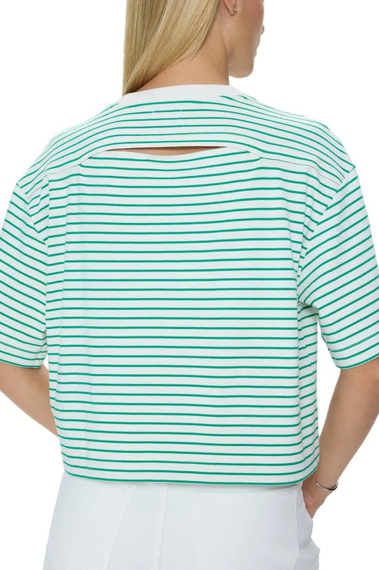 Pistola Mae Cropped Tee in Vert Stripe - The South Apparel