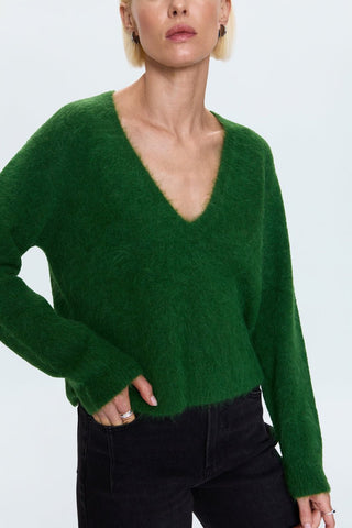 Pistola V Neck Sweater in Winter Green - The South Apparel