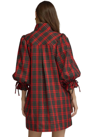 Plaid Mini Dress, Red - The South Apparel