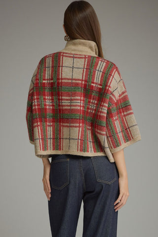 Plaid Pullover Sweater, Taupe Plaid - The South Apparel