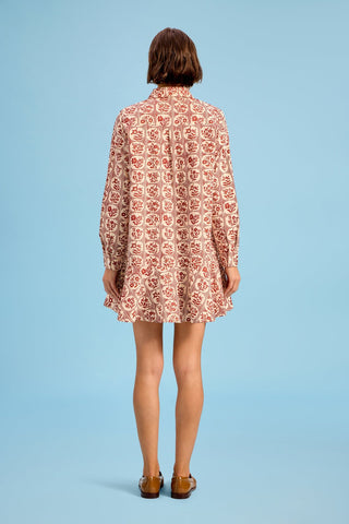 Polly Mini Dress, Brick Bloom - The South Apparel