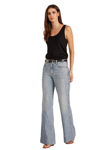 Relaxed Scoop Neck Tank in Black - The South Apparel