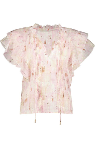 Remi Ruffle Sleeve Top in Flush Botanical Print - The South Apparel