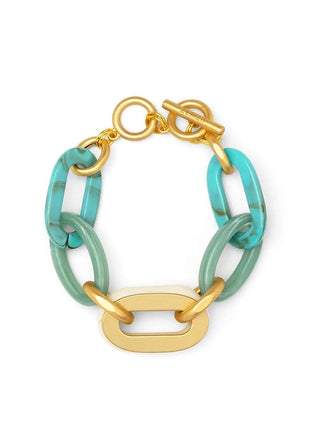 Resin and Metal Oval Link Toggle Bracelet - The South Apparel