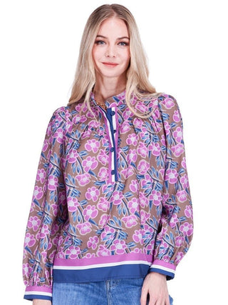 Rosewood Placket Top - The South Apparel