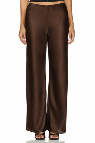 Row Satin Pants, Espresso - The South Apparel