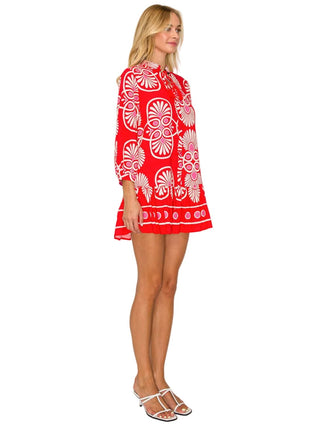 Santorini Sunset Ruffle Mini Dress - The South Apparel