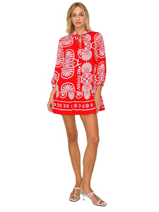 Santorini Sunset Ruffle Mini Dress - The South Apparel