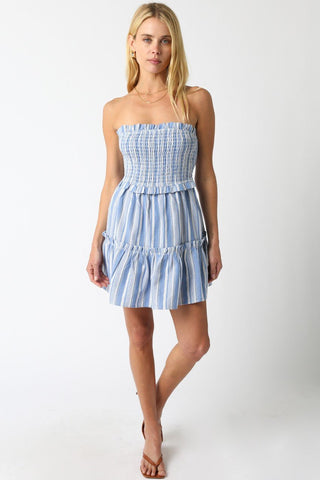 Serenity Stripe Dress in Blue - The South Apparel