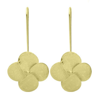 Sheila Fajl Flower Drop Earrings in Brushed Gold - The South Apparel
