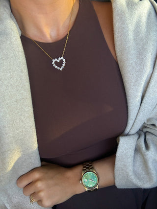 Small Diamond Heart Necklace - The South Apparel