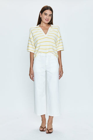 Sophia Wide Leg Utility Ankle Pant in Le Blanc - The South Apparel