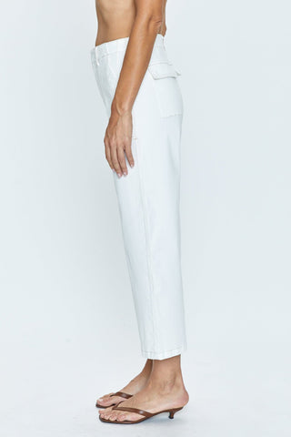 Sophia Wide Leg Utility Ankle Pant in Le Blanc - The South Apparel