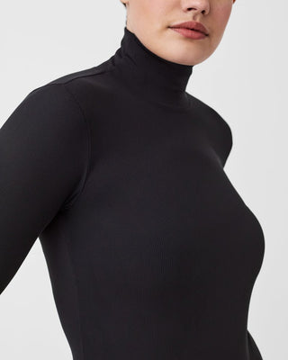 Spanx Suit Yourself Long Sleeve Ribbed Bodysuit in Black - The South Apparel