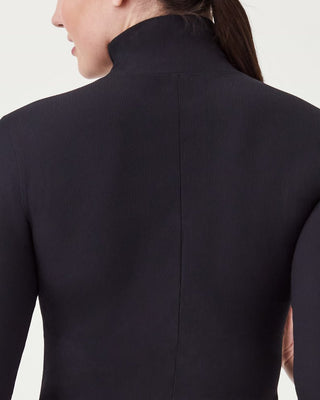 Spanx Suit Yourself Long Sleeve Ribbed Bodysuit in Black - The South Apparel