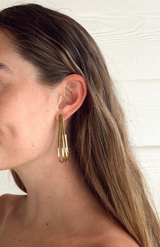 Striped Hoops in Gold - The South Apparel