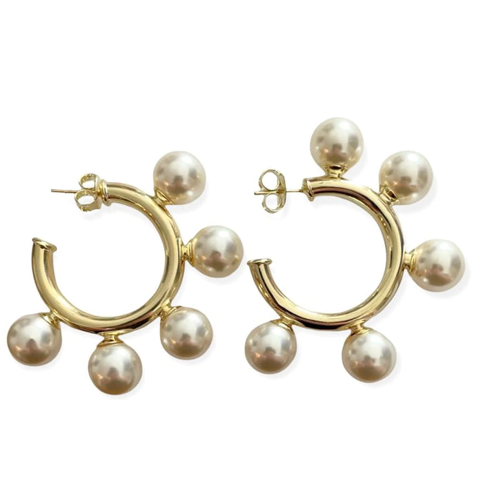 Sheila Fajl Gio Hoops in Matte Gold