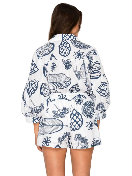 The Coastal Botanical Belted Romper - The South Apparel