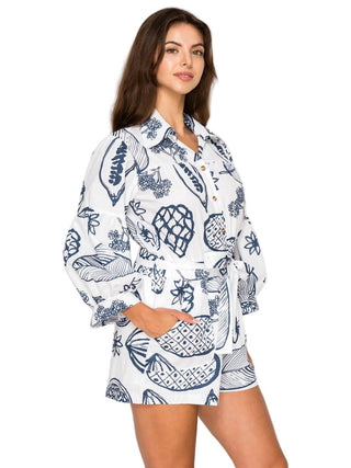 The Coastal Botanical Belted Romper - The South Apparel