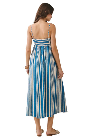 The Seaside Stripe Midi Dress - The South Apparel