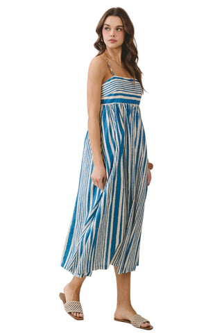 The Seaside Stripe Midi Dress - The South Apparel
