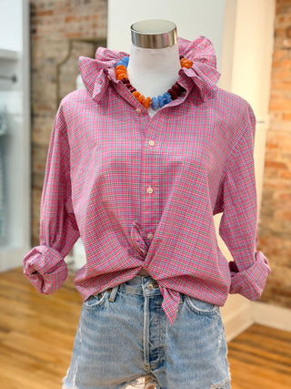 The Tailored Frill Vintage Button Up- Large/XL - The South Apparel