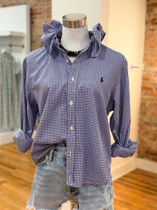 The Tailored Frill Vintage Button Up- Medium/Large - The South Apparel