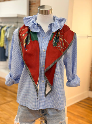 The Tailored Frill Vintage Button Up- Medium/Large - The South Apparel