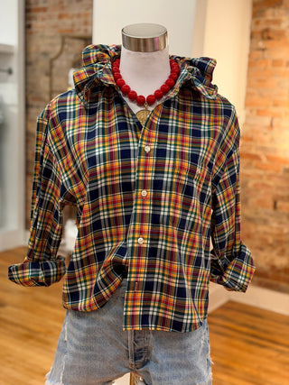The Tailored Frill Vintage Button Up- Medium/Large - The South Apparel