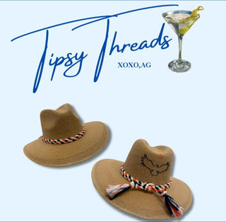 Tipsy Threads Natural Palm Game Day Hat - The South Apparel