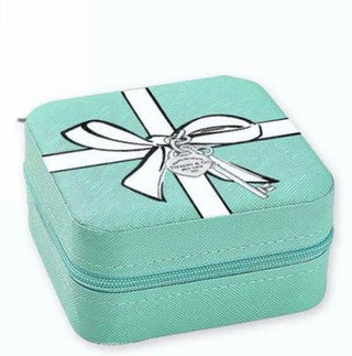 TOSS Travel Jewelry Box - Blue Box/White Bow - The South Apparel