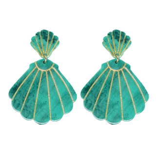 Turquoise Shell Statement Earrings - The South Apparel