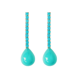 Turquoise Swingy Statement Earrings - The South Apparel