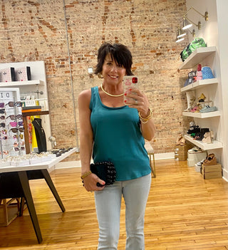 Tyler Knit Back Top in Seaglass - The South Apparel