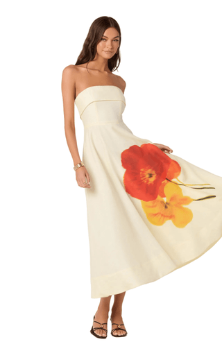 Ximena Dress in Red Yellow Floral - The South Apparel