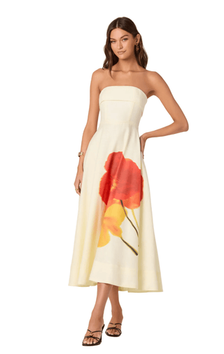 Ximena Dress in Red Yellow Floral - The South Apparel