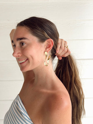 Yoo - Hoo Studs in Brushed 18K Gold Plated - The South Apparel