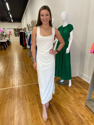 Z Supply Lilian Knit Eyelet Midi Dress in White - The South Apparel