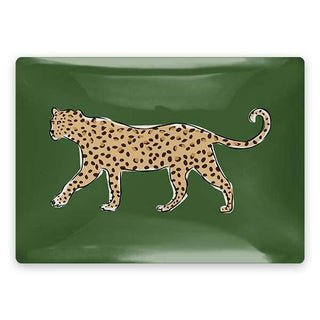 Rectangle Walking Leopard Trinket Tray in Green - The South Apparel