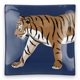 Square Walking Tiger Trinket Tray - Navy - The South Apparel